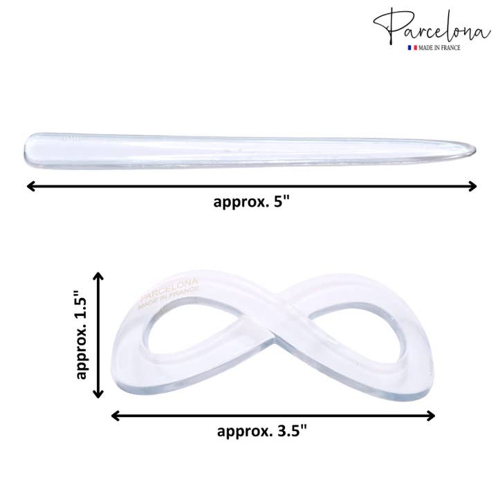 Parcelona - Wholesale Hair clip – Women’s - Parcelona French Infinity Medium Celluloid Hair Slider Bun Cover for Women39