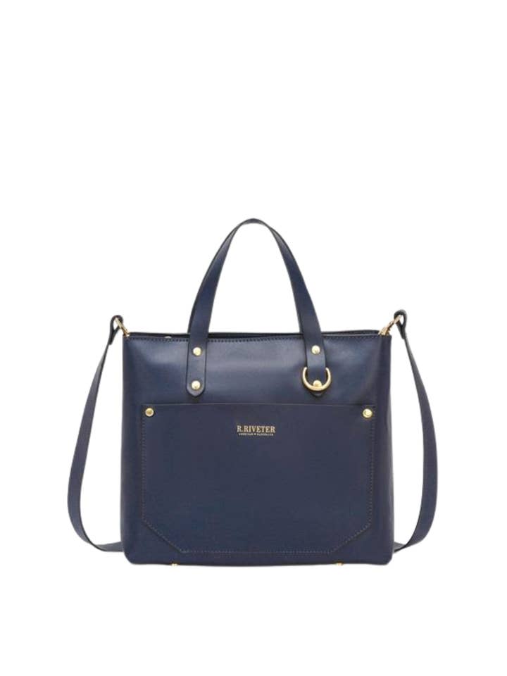 Marcy | Satchel de cuero azul marino para venta al por mayor de R.Riveter