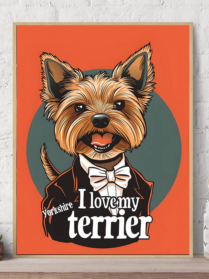Stampa artistica su tela «I love my terrier» per la vendita all'ingrosso da parte di Arttique - Artistry Canvas Prints
