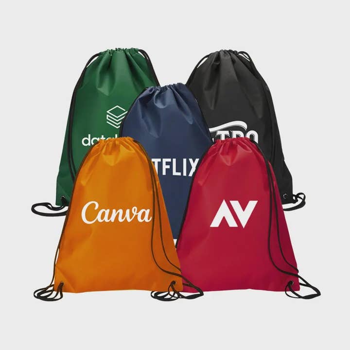 Personalized Cinch Sack • Custom Logo Polyester Favor Bags for wholesale by Swag Print