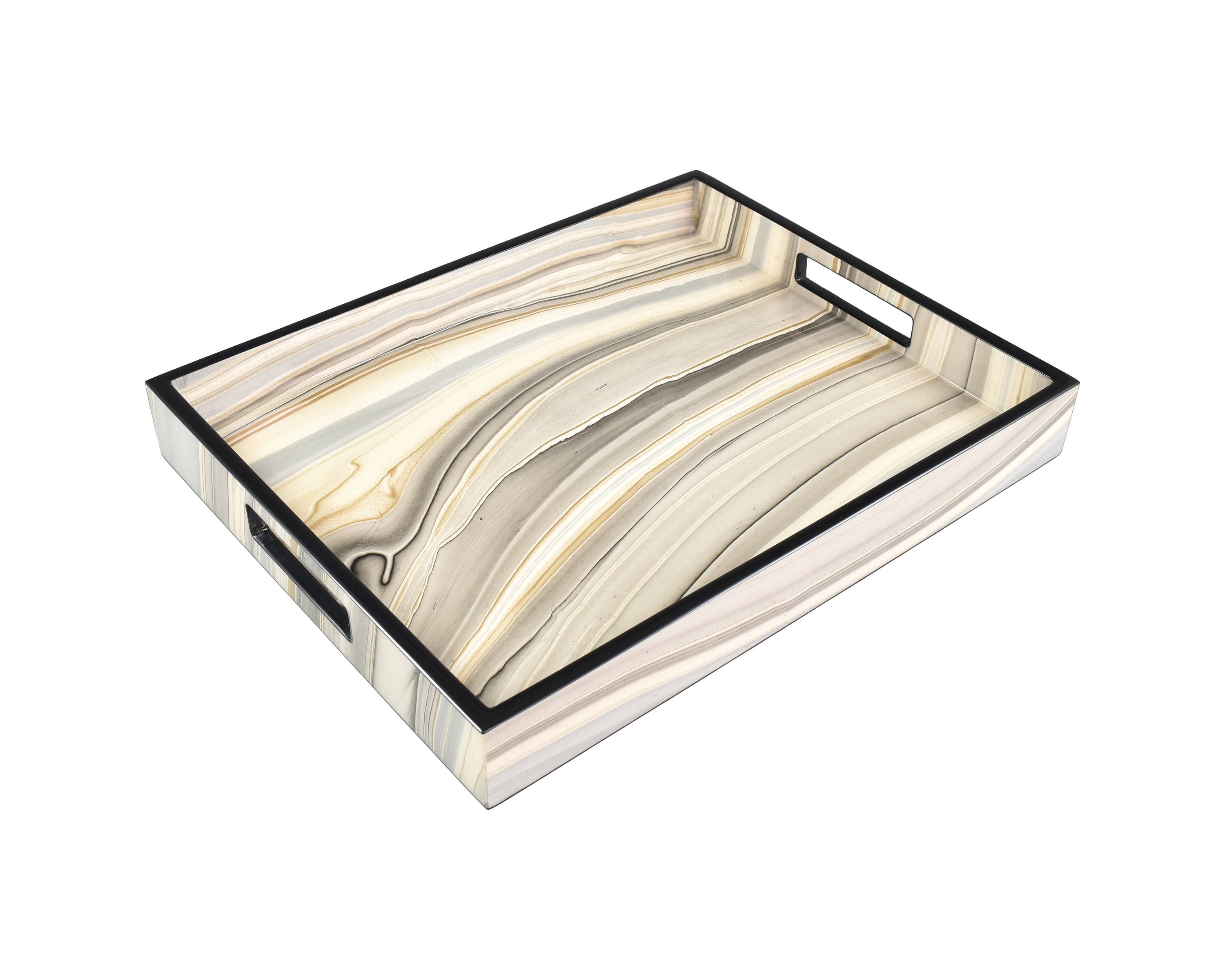 Pacific Connections - Wholesale Decoratief dienblad - Tucson met zwarte rand - Reiko Tray - L-47TPT