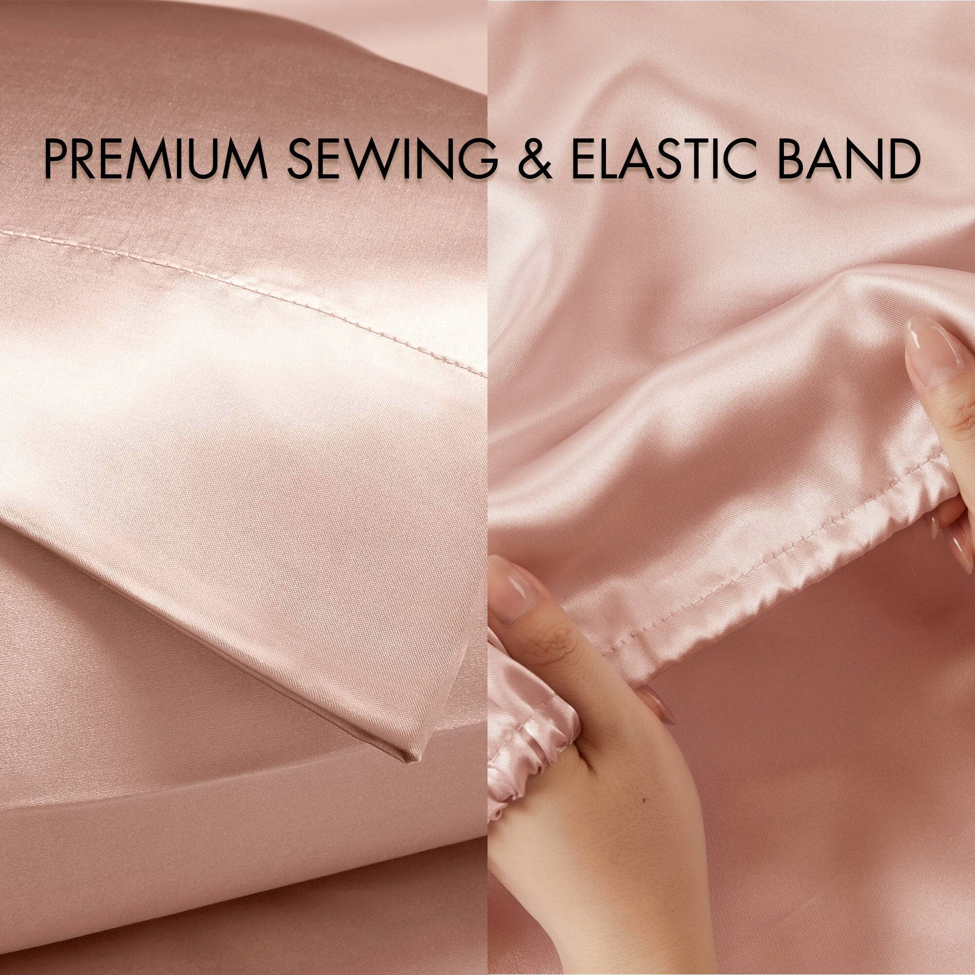 Olliix - Wholesale Sheet Set - Luxury Satin 6-Piece Sheet Set, Blush Pink32