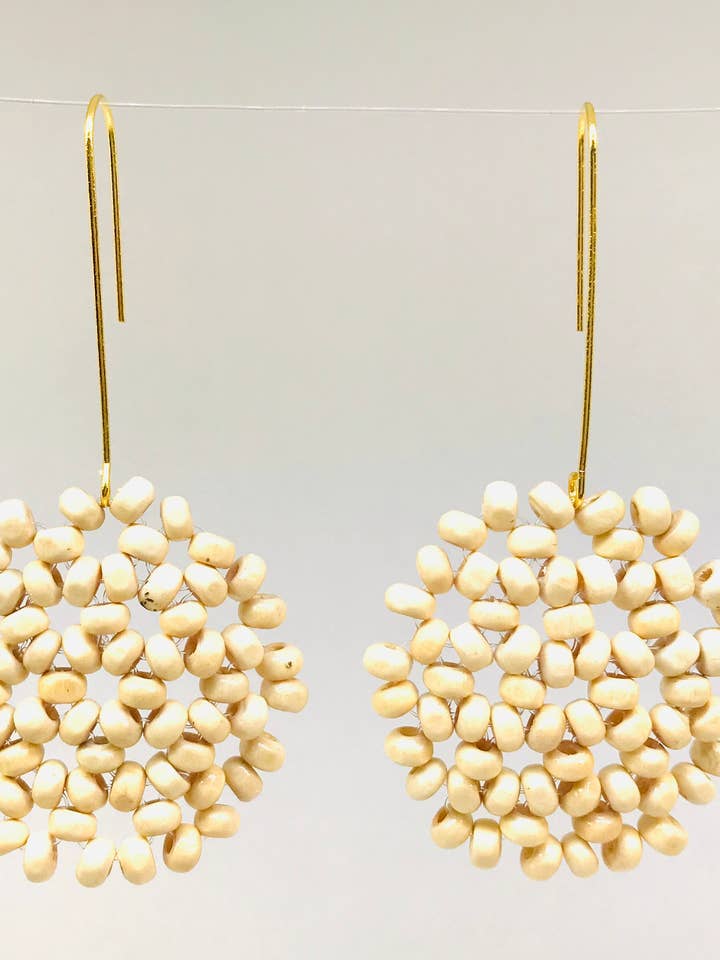 Long Dangle Wood Beaded Boho Earrings Earrings for wholesale by SimpleNGreat