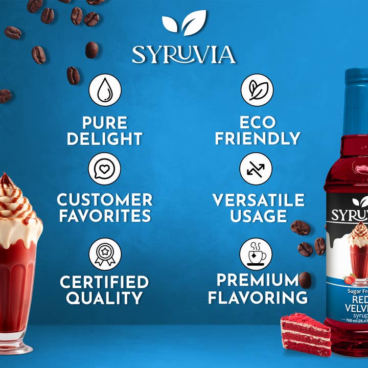 Syruvia - Wholesale Flavored Syrup - Sugar-Free Red Velvet Syrup