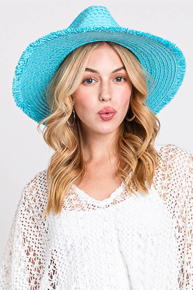 Hana - Wholesale Straw Hat - Women's - Frayed Solid Straw Hat6