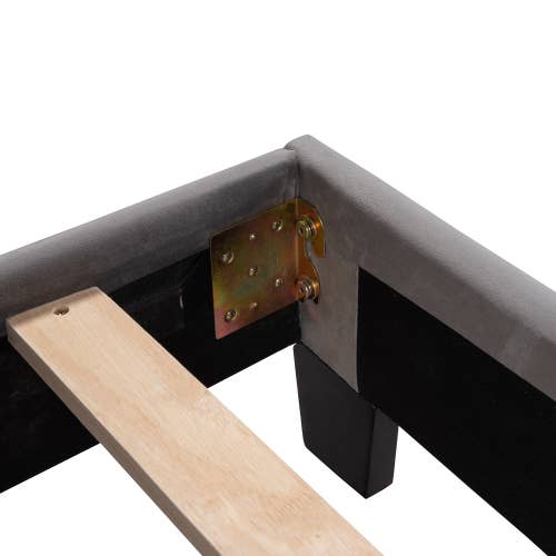 VTNG50 - Wholesale Bed - Queen Size Velvet Upholstered Platform Bed,Box Spring Needed35