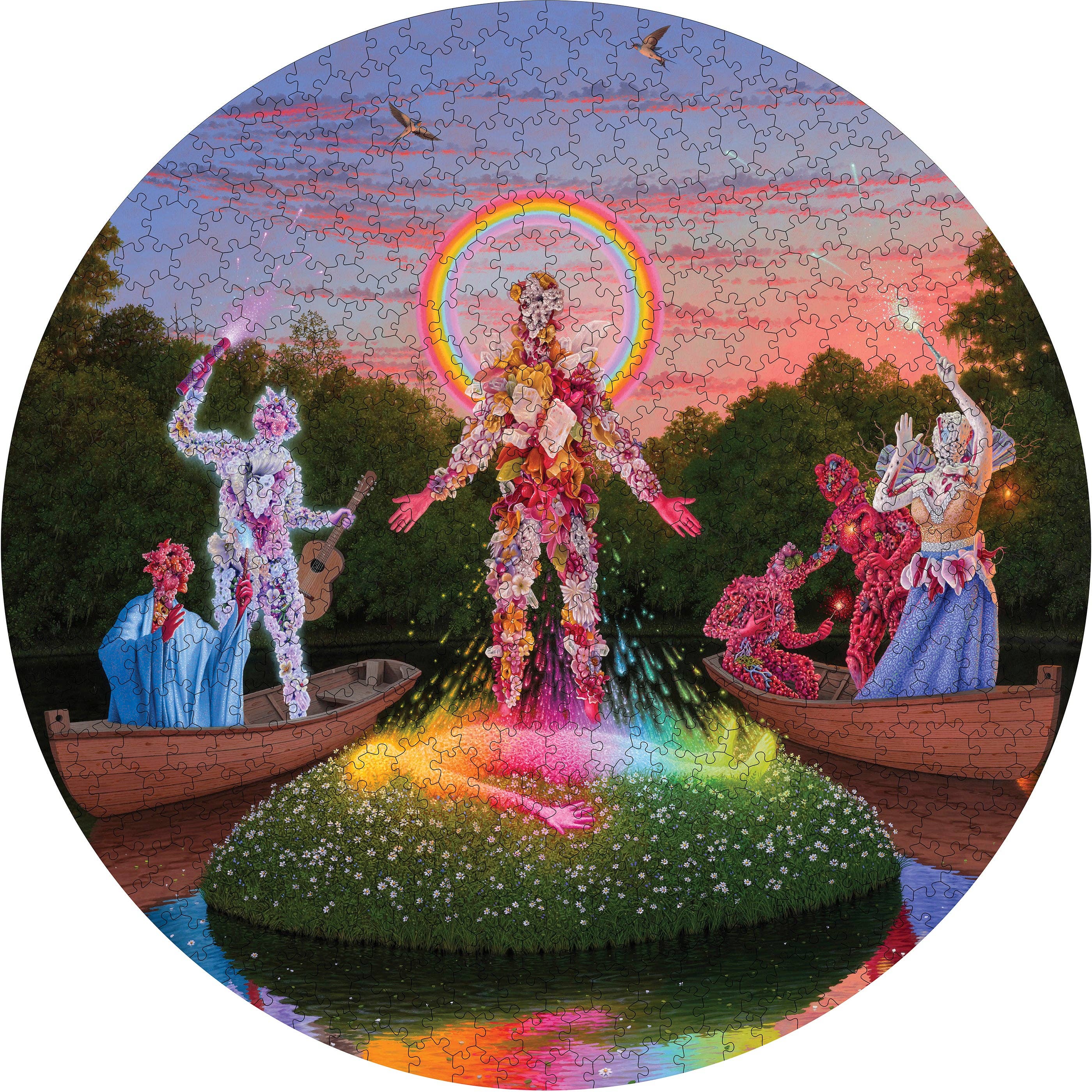 Pomegranate - Wholesale Puzzle - Adult - Adrian Cox: The Birth of Spirit Gardener 500-Piece Circular Jigsaw Puzzle1