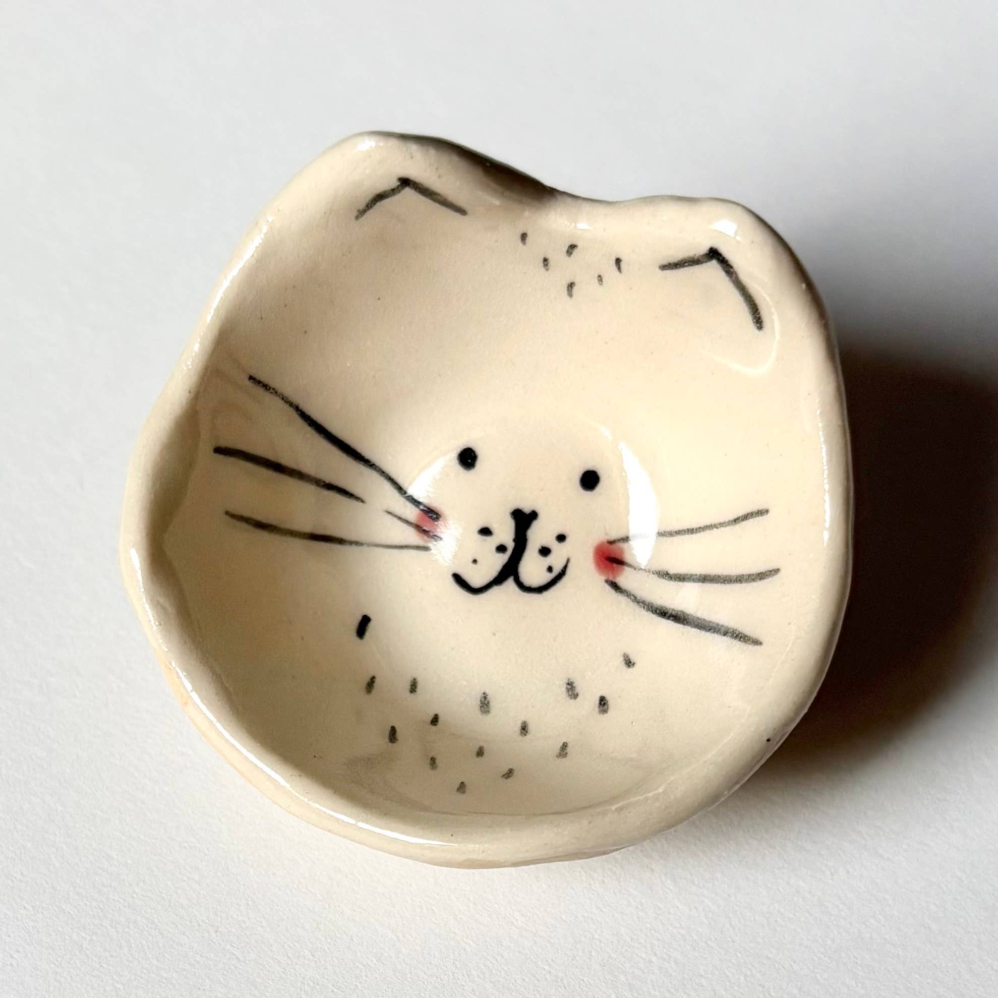 Dariia Dziuba - Wholesale Jewelry Dish - Tiny Cat Face Mini Dish – Handmade Ceramic