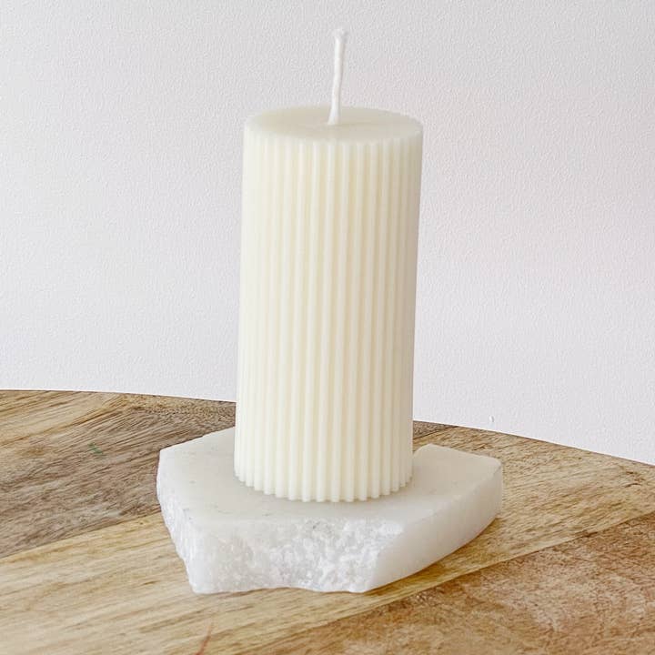 The Ome Store - Wholesale Zuilkaars - Geribbelde kolom kaars0