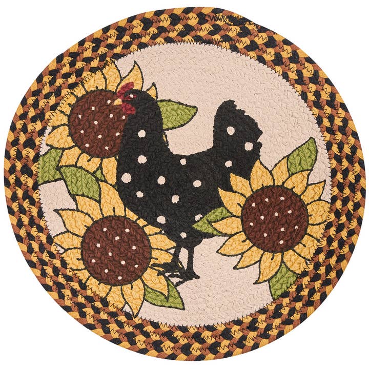 Henny Penny Printed Braided Placemat 15" Dia for wholesale by Park Designs
