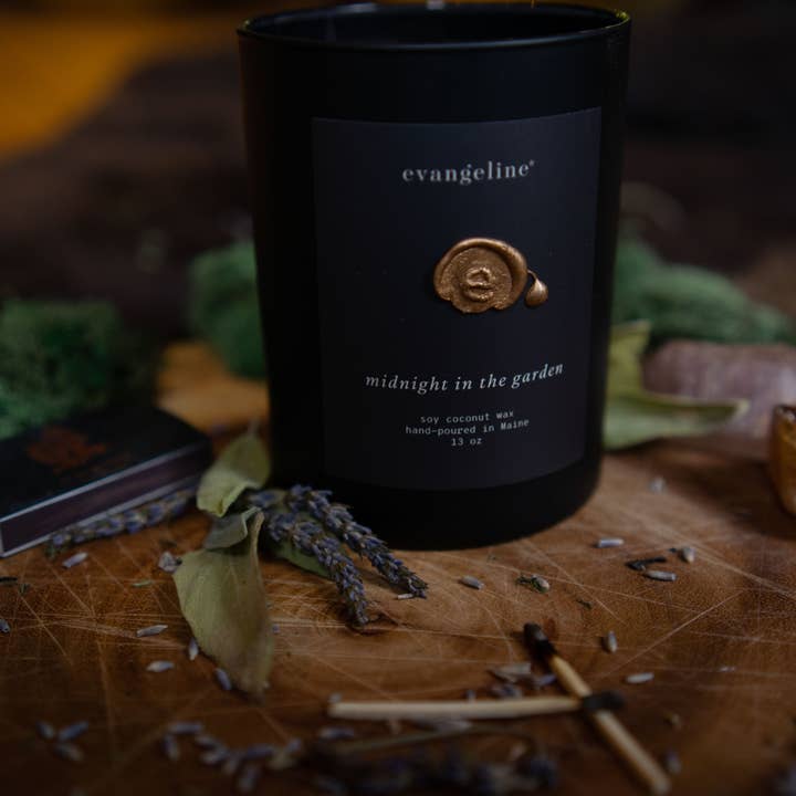 Evangeline Linens - Wholesale Jar/Filled Candle - Evangeline Candle ~ midnight in the garden3