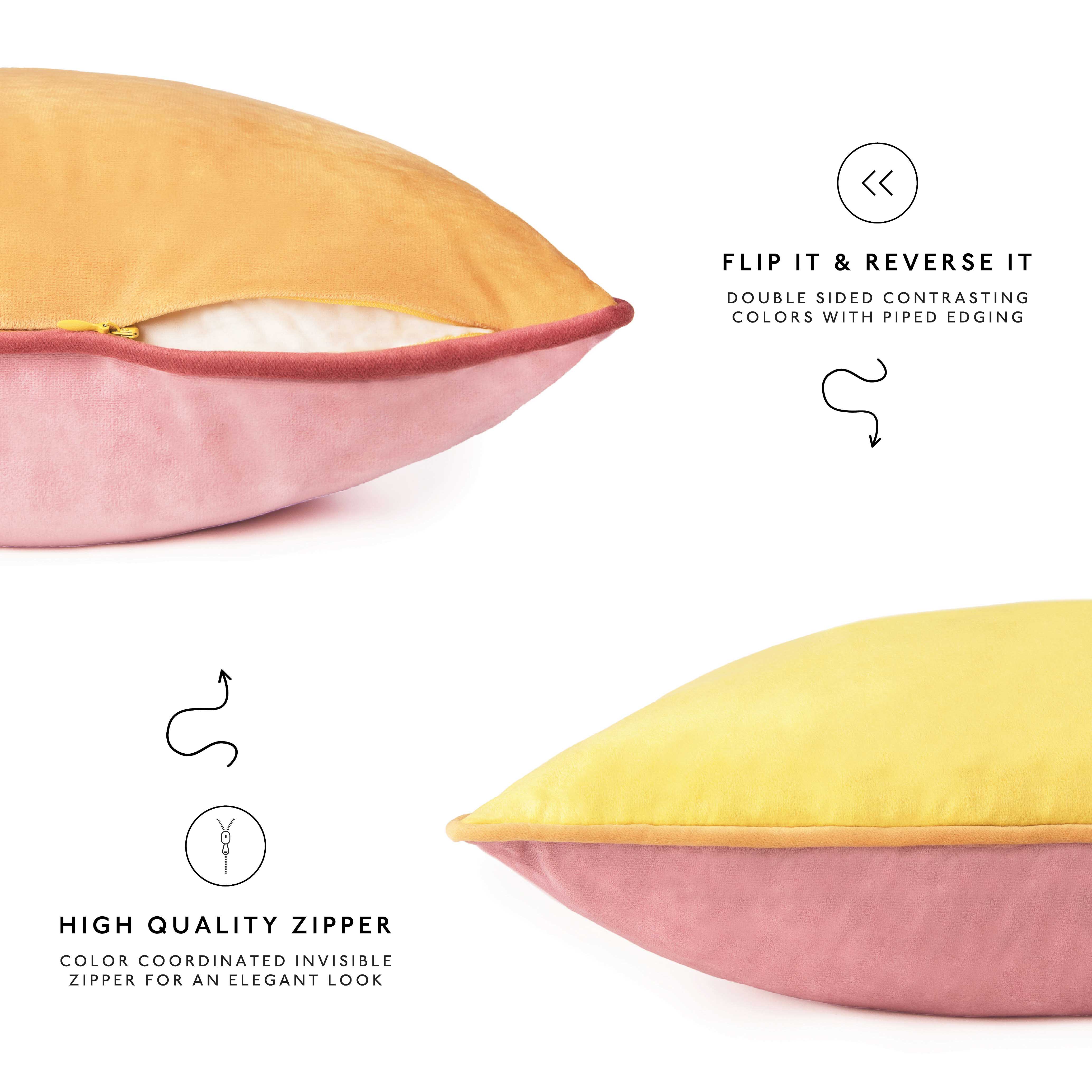 Monday Moose - Wholesale Throw/Decorative Pillow - Monteverde Pillow Covers (4-Pack) - Yellow/Pink3