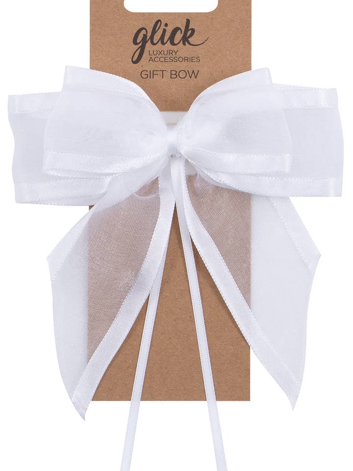 DESIGNER S/EDGE RIBBON BOW WHITE for wholesale by Glick