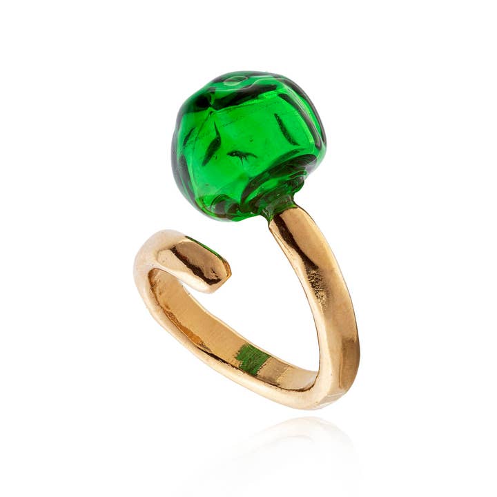 Chama Navarro - Wholesale Cocktail/Statement Ring - Handmade SILK RING, with Murano glass1