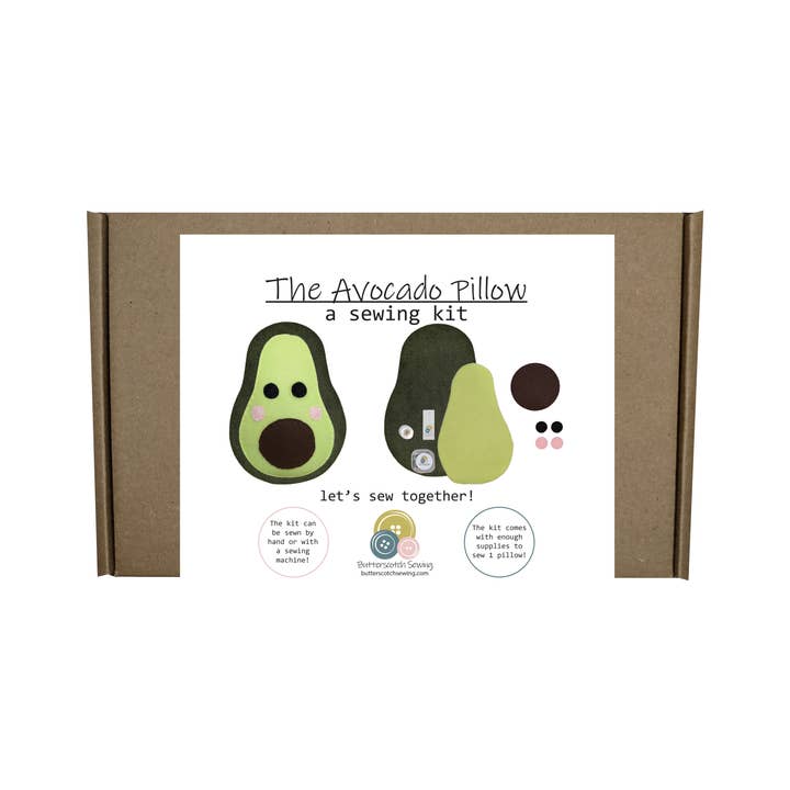 The DIY Avocado Pillow Sewing Kit for wholesale by Butterscotch Sewing