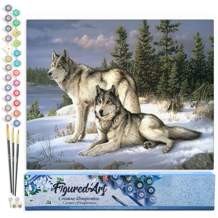 Paint by numbers - Wolves Couple for wholesale by Figured'Art
