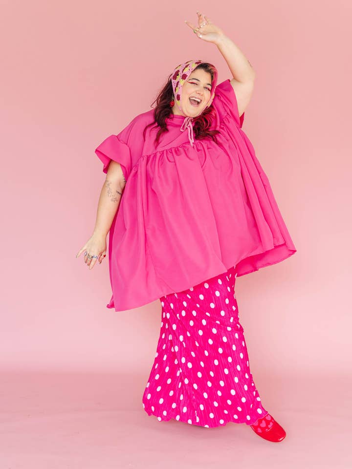 Nettle Studios - Wholesale Dress - Women's - Hot Pink Mini Mushroom Dress - Size Inclusive6
