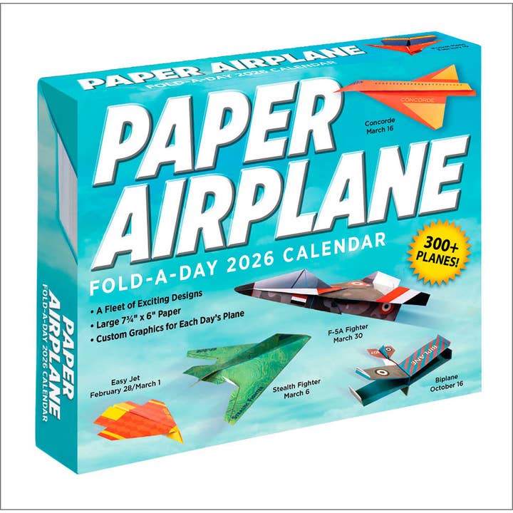 Paper Airplane 2026 Fold-A-Day Calendar for wholesale by BrownTrout Publishers