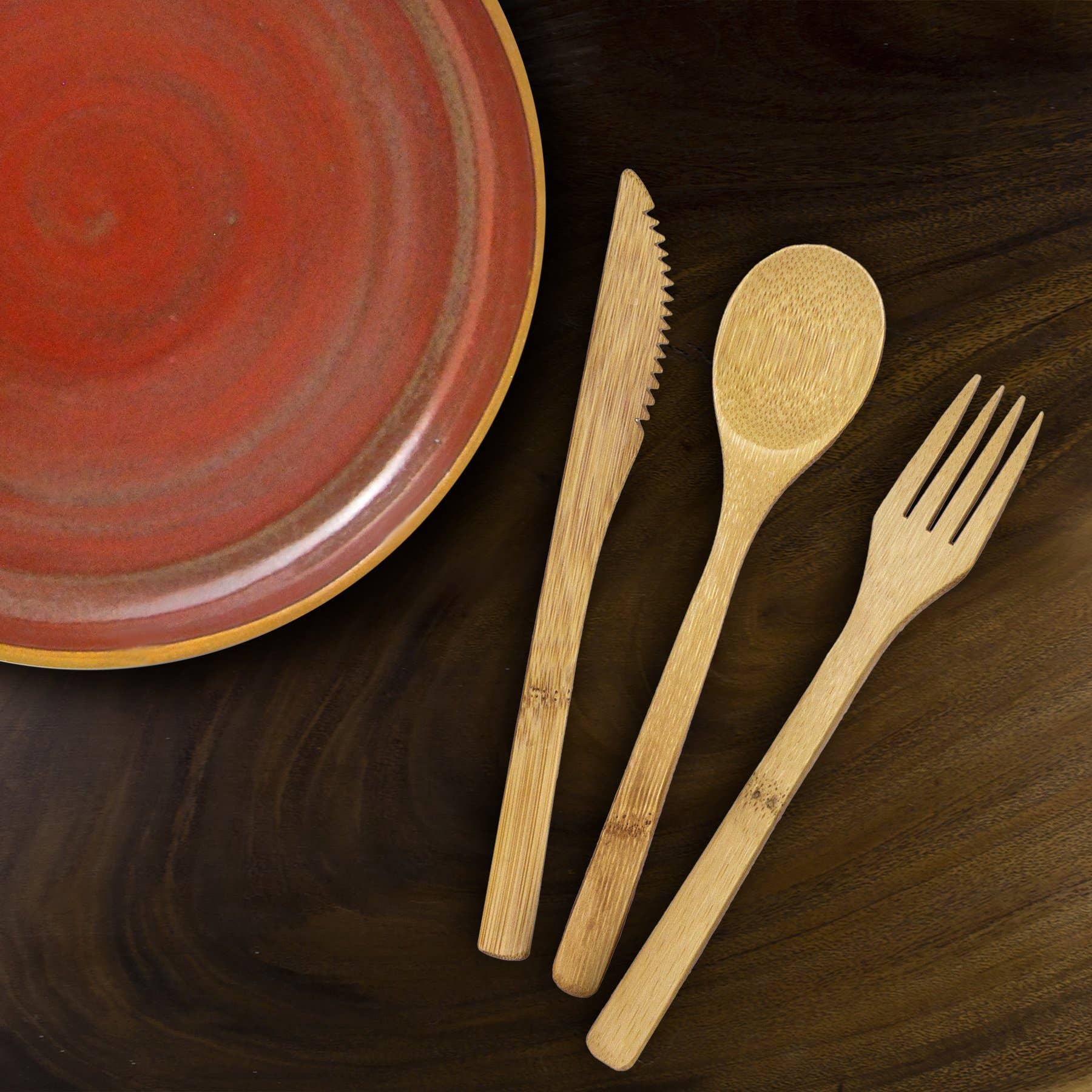 Totally Bamboo - Wholesale Flatware Set - Bamboo Flatware Set, 3 Pieces2