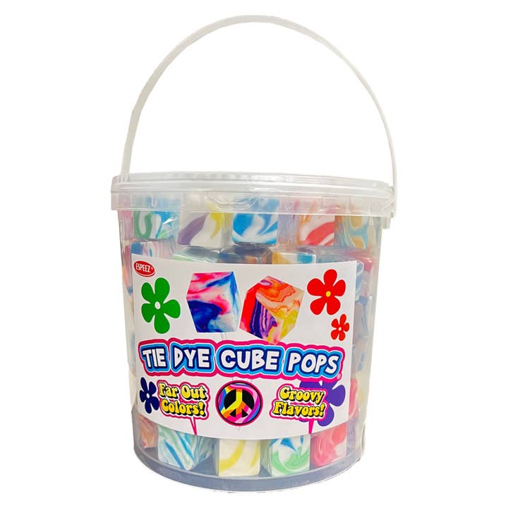 Candy Barn Express - Wholesale Lollipop - Tie Dye Cube Pops 100 Ct. Tub