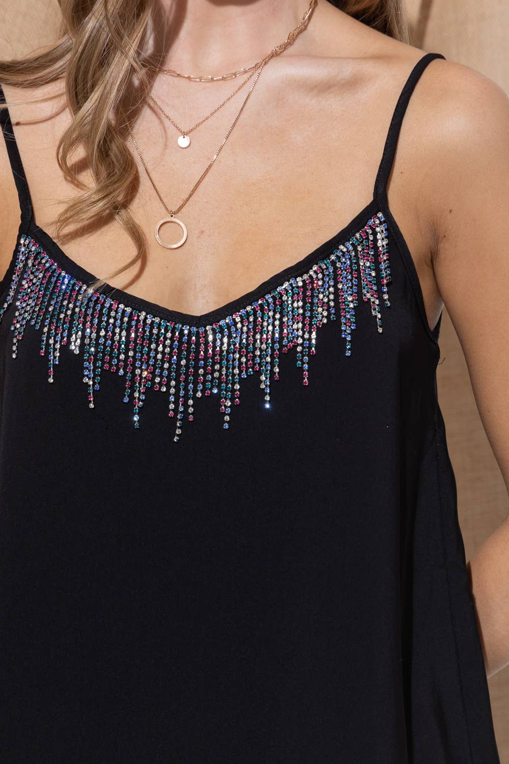 Blue B - Wholesale Camisole - Women's - 31939T - Crystal Rainbow Rhinestone Cami Tank Top26