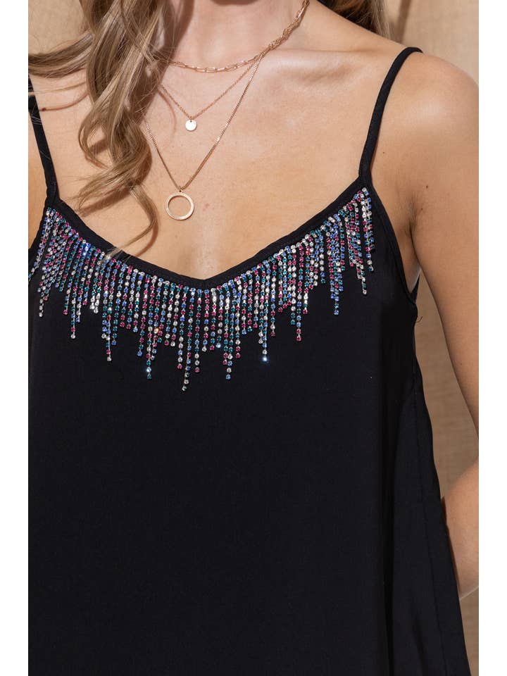 Blue B - Wholesale Camisole - Women's - 31939T - Crystal Rainbow Rhinestone Cami Tank Top26
