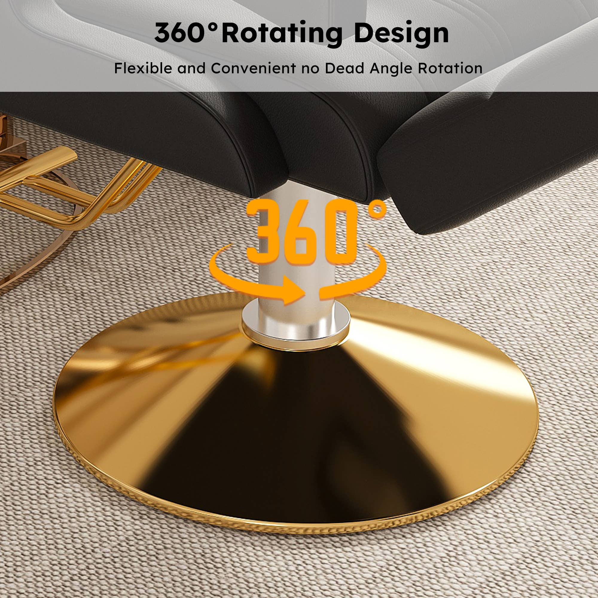 39F Inc. - Wholesale Chair - Black & Gold Professional Hydraulic Barber Salon Chair 11