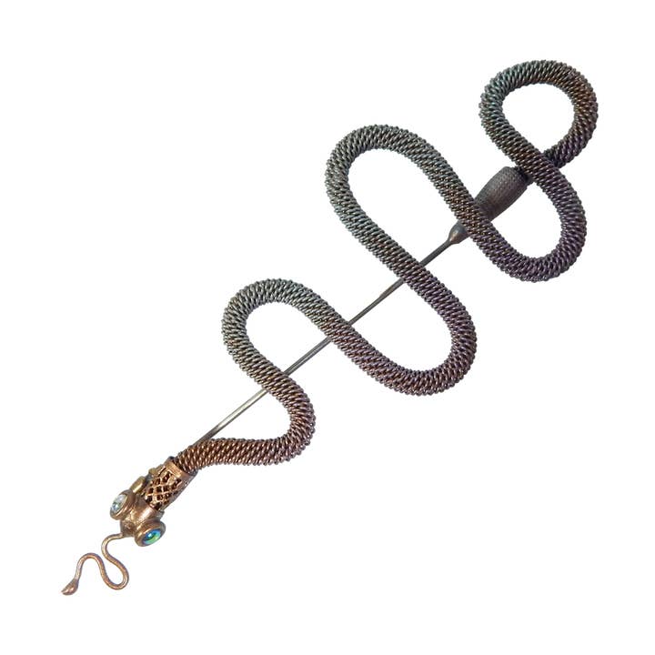 6" x 2 ”squiggle orm stift för wholesale av Sarah Cavender Metalworks