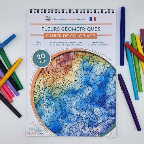 ColorFall Editions - Venta al por mayor Libro para colorear y cuaderno de actividades - Adultos - Libro para colorear de flores geométricas para adultos