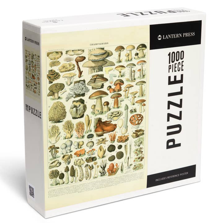 1000 Piece Puzzle Mushrooms, A, Vintage Bookplate, Adolph for wholesale by Lantern Press