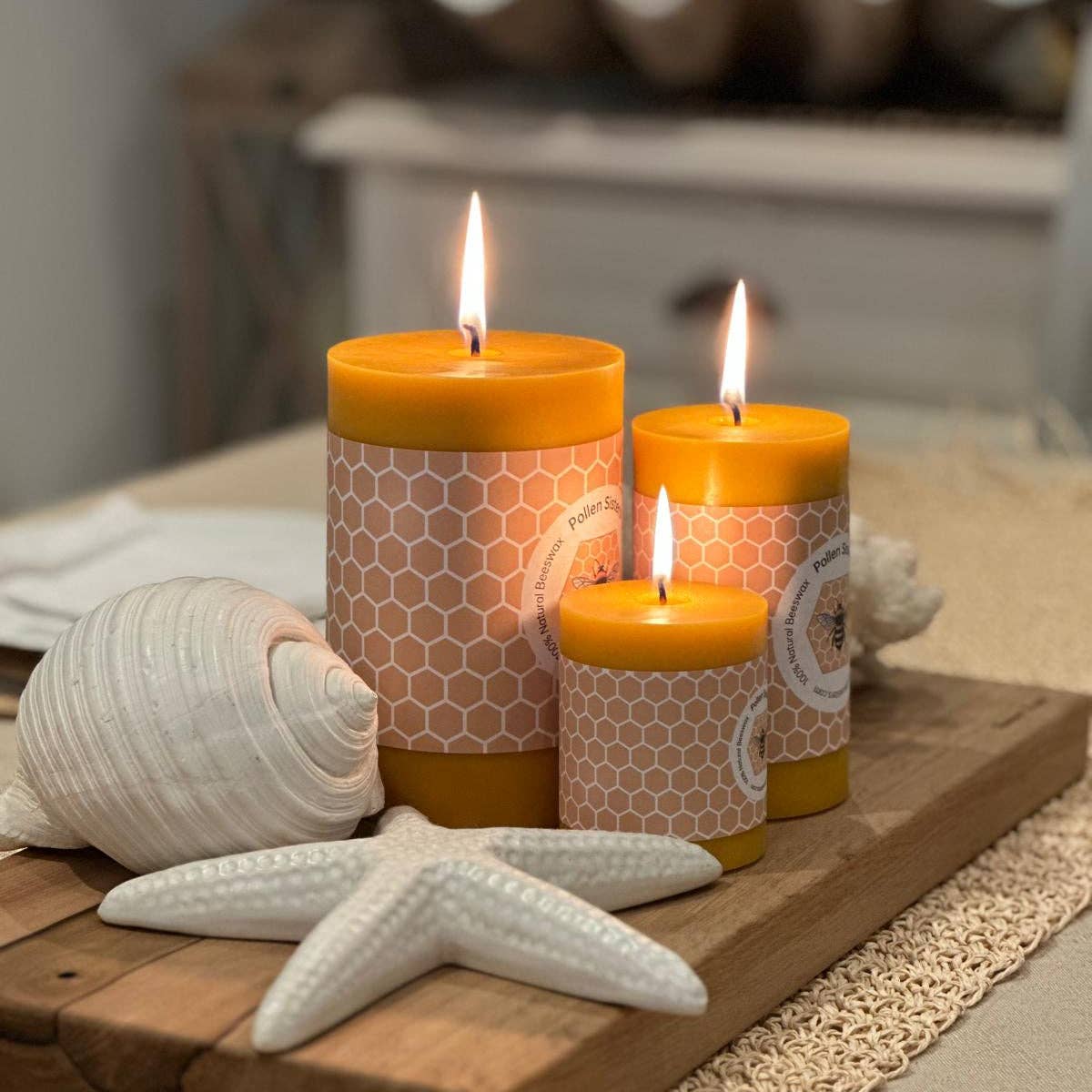 Pollen Sisters - Wholesale Pillar Candle - Candle - Mini Hum - Small Pillar – 100% Pure Beeswax3