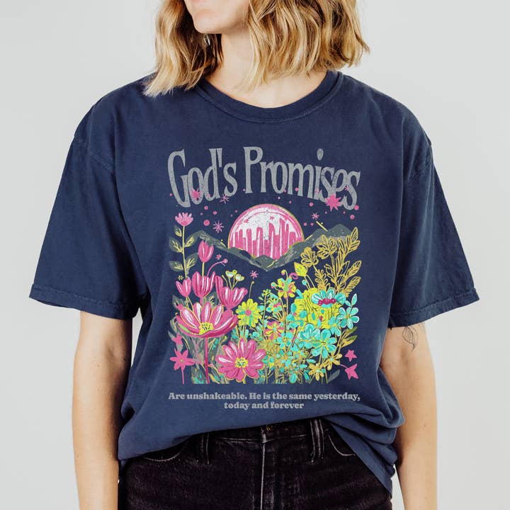 God's Promises, Comfort Colors Christian T Shirt, Easter Tee for wholesale by Scripted Pearl