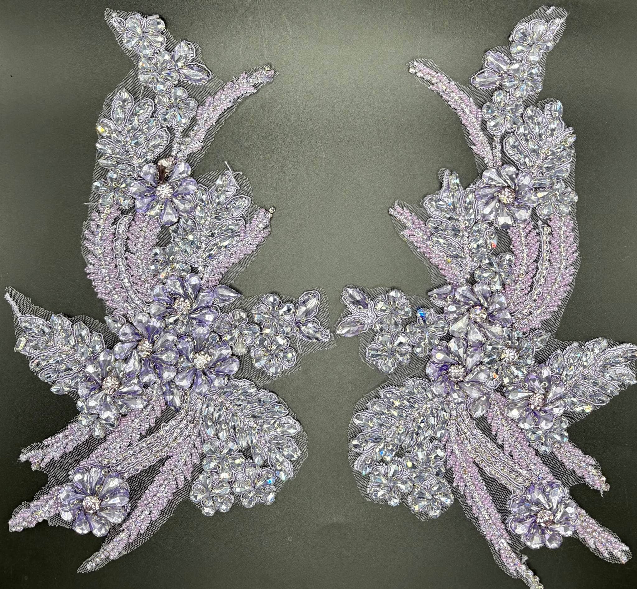 Appliques with Glitz - Wholesale Patch - Rhinestone Applique Pair (Various Colors)5