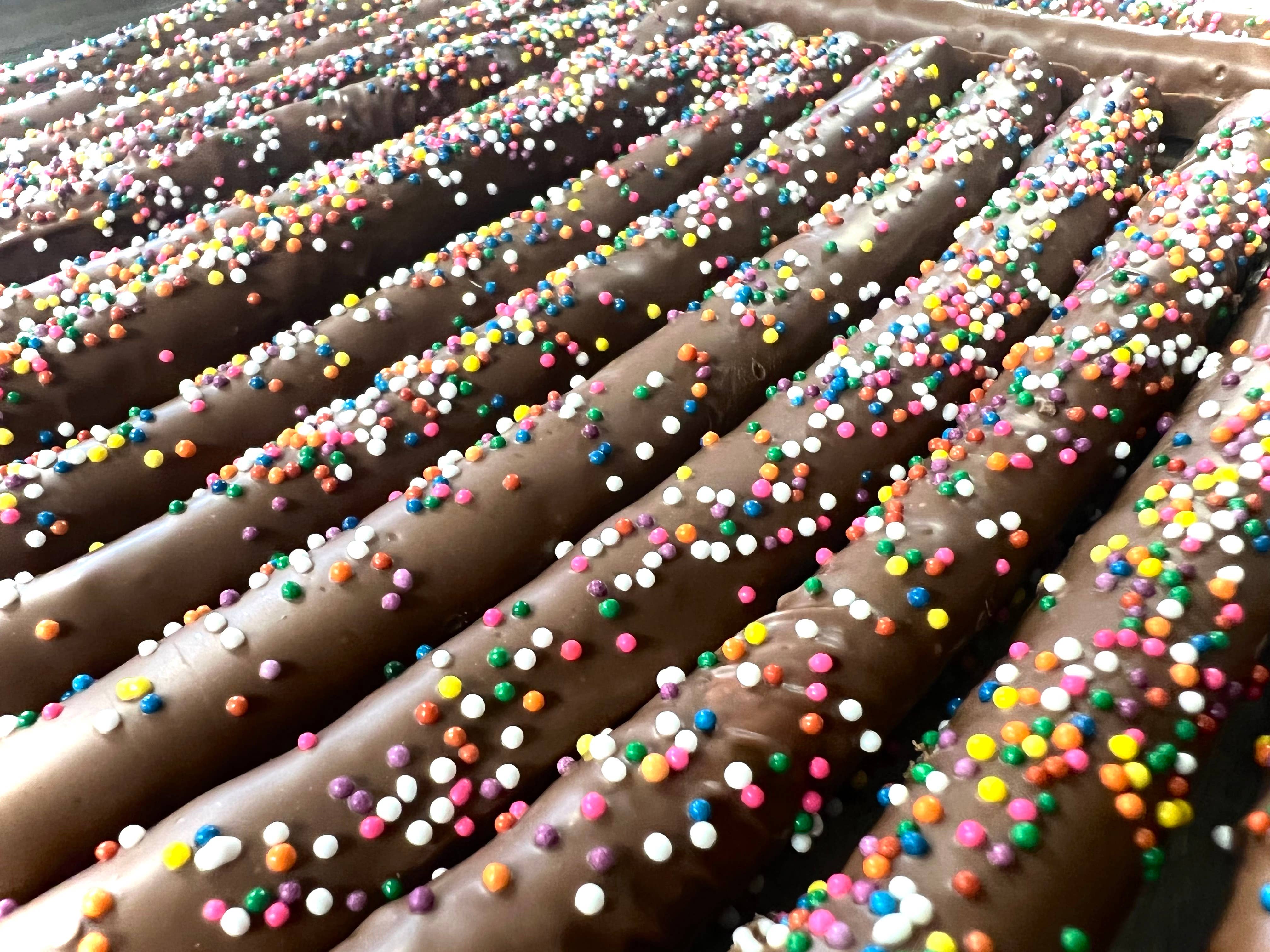 O'Shea's Candies Sweet Shop - Wholesale Chocolate Covered Sweets - Pretzel Rods - 2 PK - Milk Chocolate w/ Customized Color13
