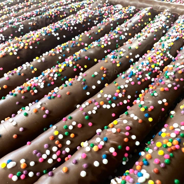O'Shea's Candies Sweet Shop - Wholesale Chocolate Covered Sweets - Pretzel Rods - 2 PK - Milk Chocolate w/ Customized Color13