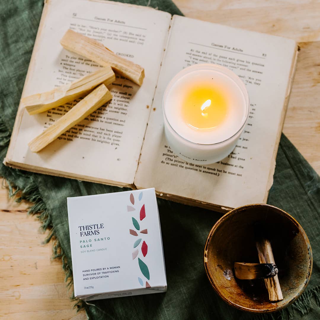 Thistle Farms - Wholesale Jar/Filled Candle - Palo Santo Sage Soy Candle Love Heals Collection1
