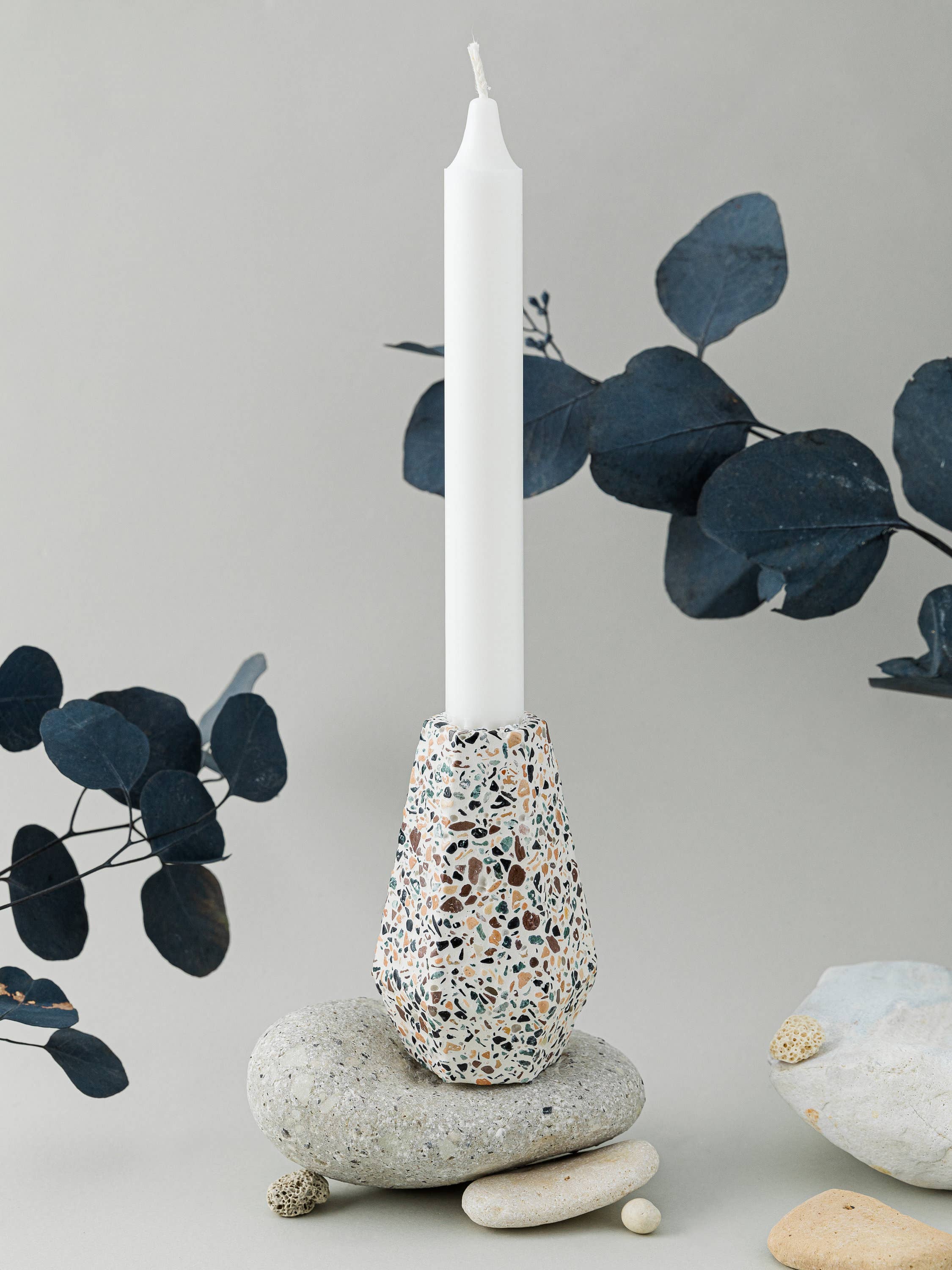 Nema Concept - Wholesale Candle Holder - Terrazzo Candlestick Holders | Mosaic Terazzo | Decorative C2