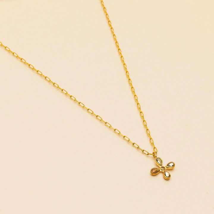 Pyrit Halskette mit Maya-Kreuz für den Großhandel von Une A Une