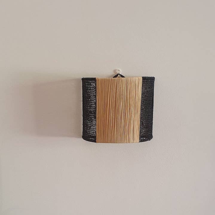 libitiishop – wholesale Lampett – Bohemisk flätad raffia vägglampa - Väggdekoration