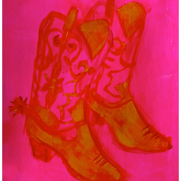 Bottes imprimées en rose acide pour la vente par Ashley Treece