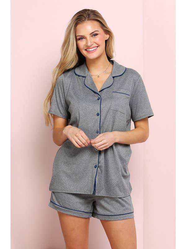 NINEXIS - Wholesale Sleepwear Set - Women's - CWSPJ002_SHORT SLEEVE NOTCH COLLAR PAJAMA SET6