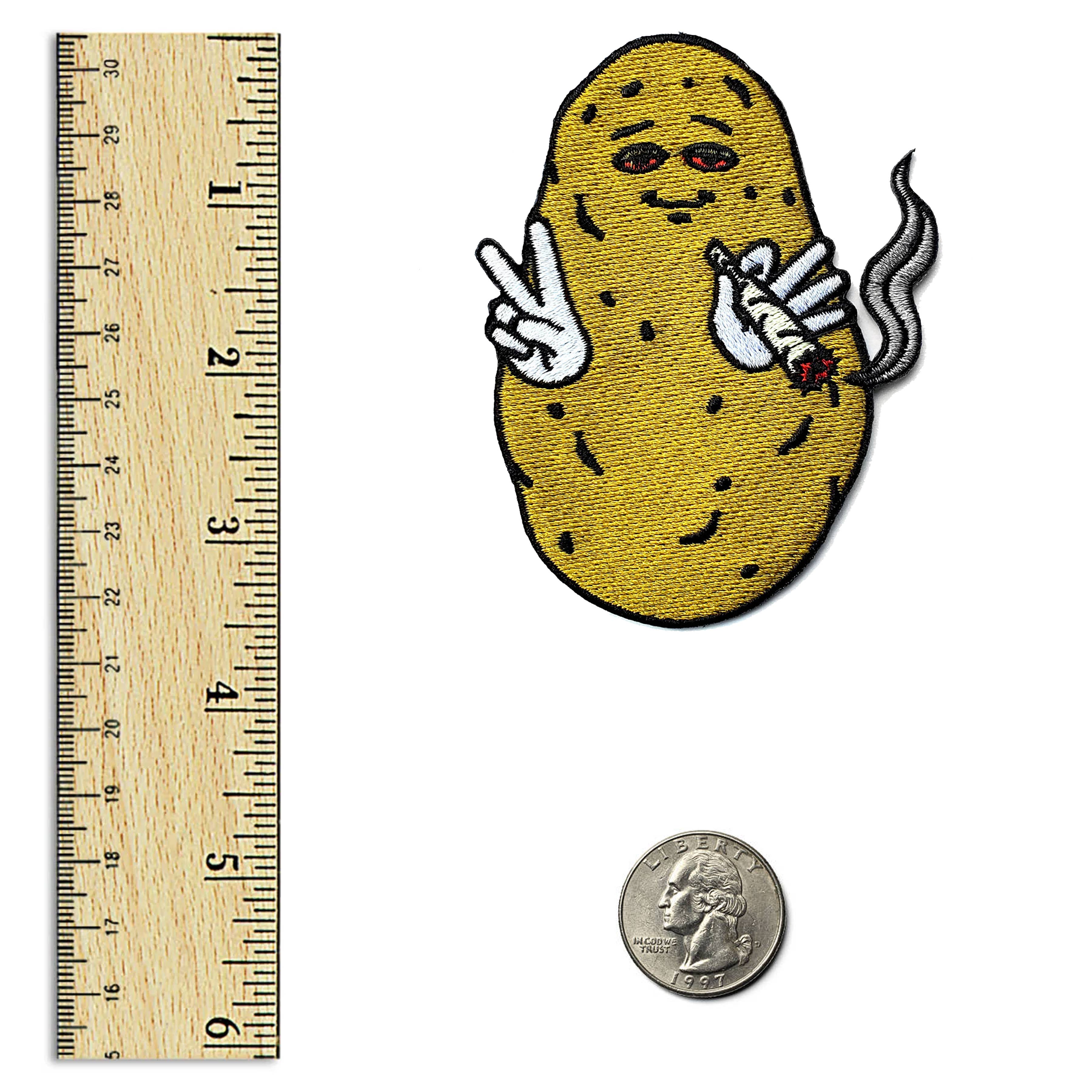 Kolorspun Pins - Wholesale Patch - Baked Potato Weed Patch - Embroidered Iron on Patch2