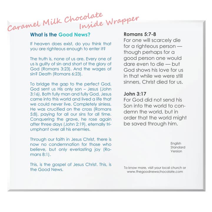 TGN Kingdom Company - Wholesale Chocolate bar - The Good News Gospel Chocolate Bar - 2 Boxes (100x bars)4