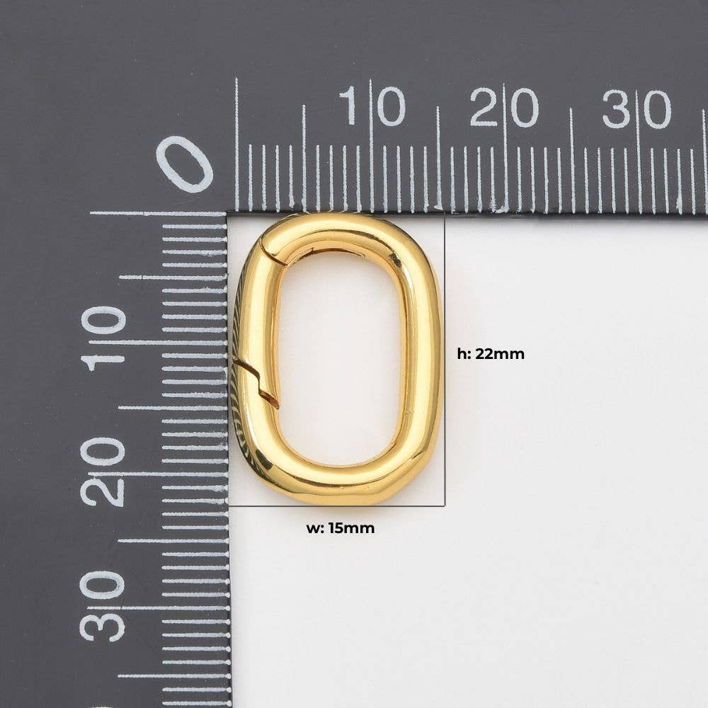 Beads Creation - Wholesale Clasp - Gold Filled Oval Spring Clasp, Spring Carabiner Clasp, CL6041