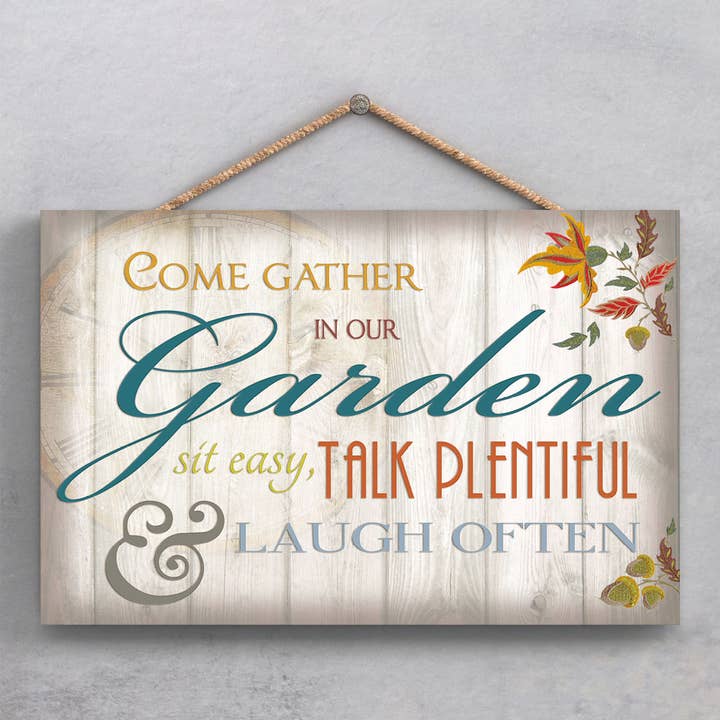 P1878 - Kom Saml I Vores Have Dekorative Træ Hængende for engroshandel hos Vivid Squid Wholesale