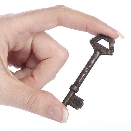 Factory Direct Craft - Wholesale Decorative Tabletop Object -  2-1/2"  long - Vintage Look Metal Hexagon Skeleton Key2