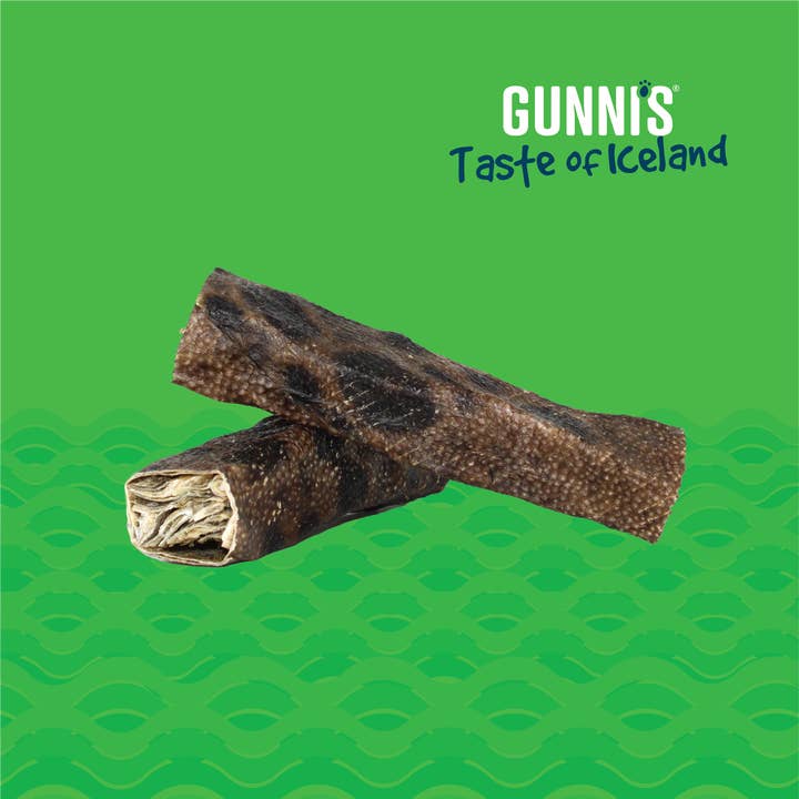 Gunni's Pet - Wholesale Pet Treats - Dog - 8" WOLFFISH SKIN CHEWY STICKS BULK