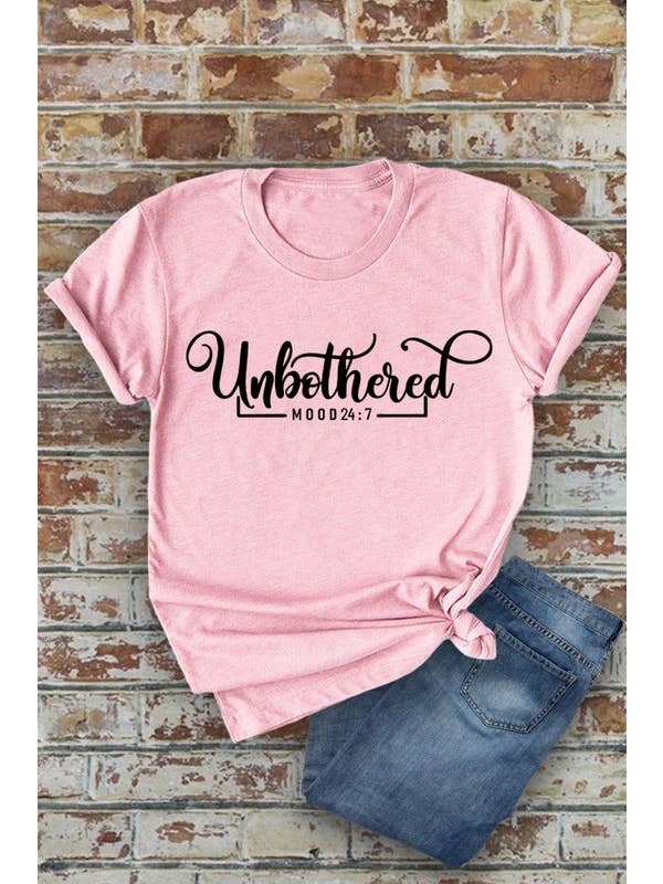 Top Avenue - Wholesale Screen Printed T-Shirt - Women's - Unbothered, Mood 24:7, Unisex Round Neck T-Shirt10