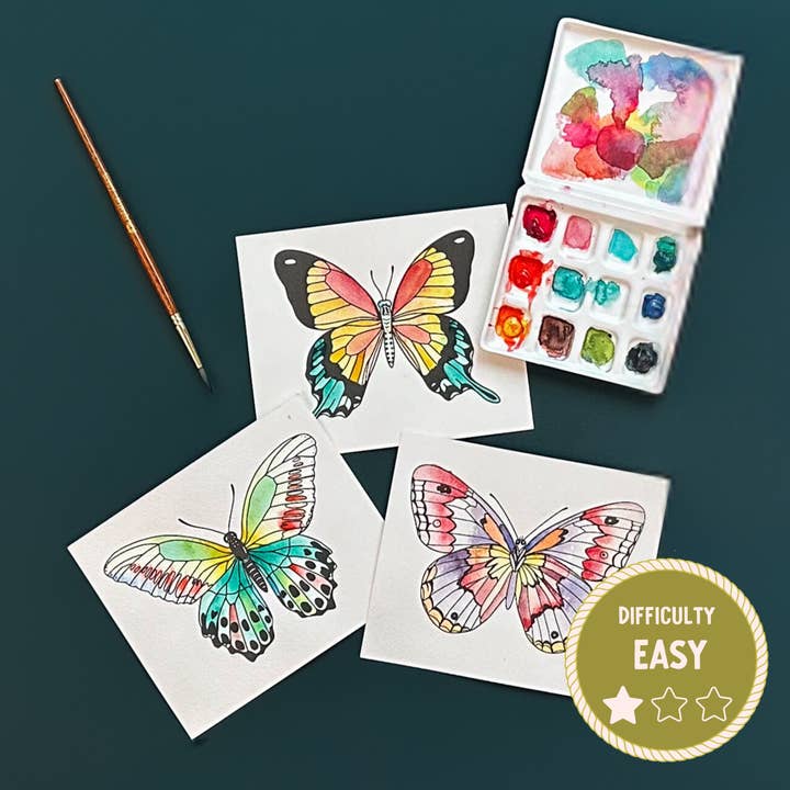 Butterfly Wings Watercolor Painting Kit - (Mini) for wholesale by Splatter & Bloom