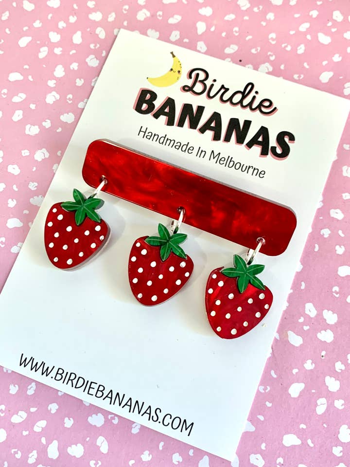 Broche de Morango Vintage por atacado de Birdie Bananas
